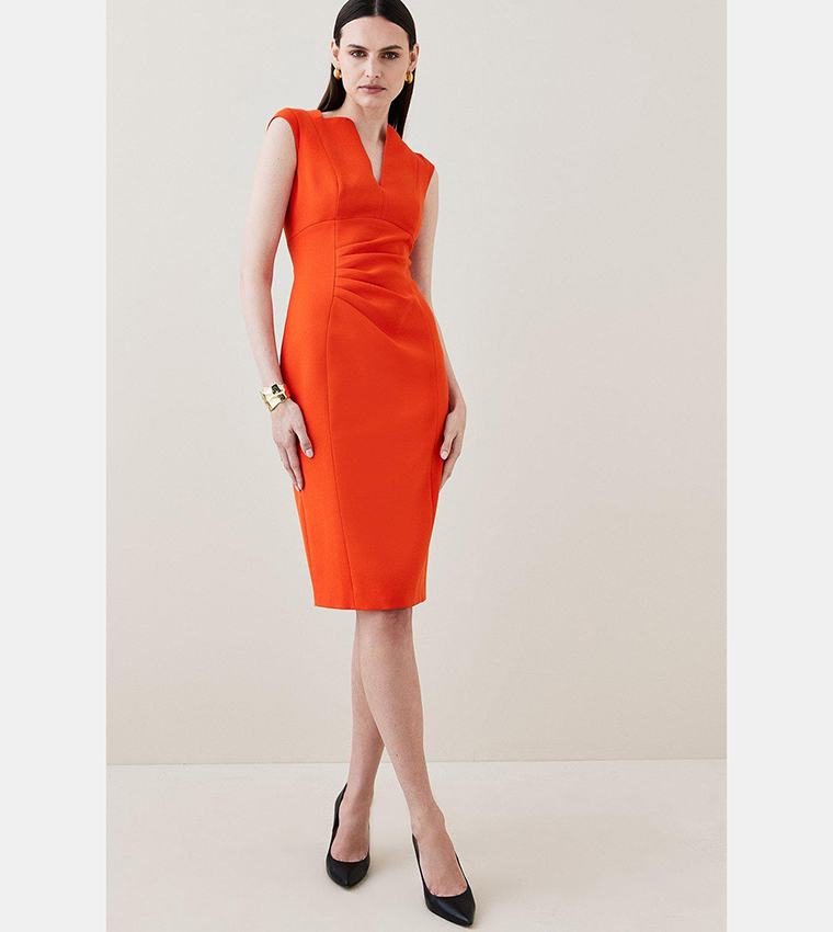 Buy Karen Millen Structured Crepe Envelope Neck Pencil Midi Dress In 