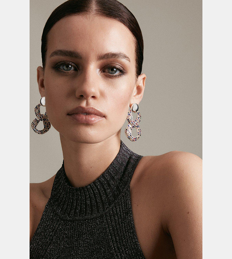 Buy Karen Millen Diamante Statement Drop Earrings In Multiple Colors