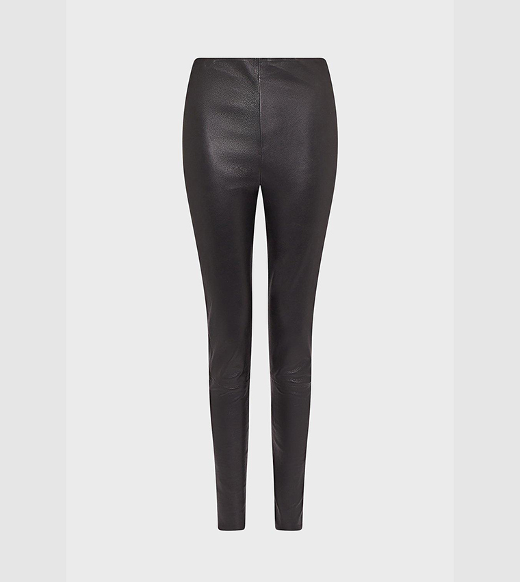 Leggings En Cuir D'agneau Stretch St. John - Taille 4 (US) - Couleur Taupe - Neuf Avec étiquettes (NWT)