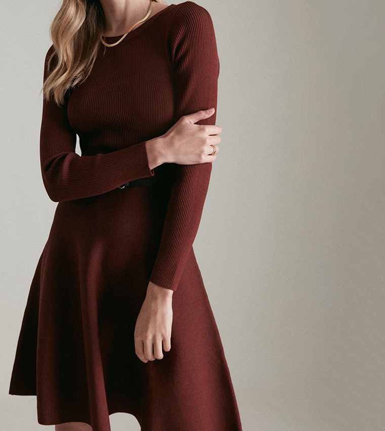 karen millen knitted skater dress Buy Karen Millen Viscose Blend Knitted Skater Dress With Mini Detailing In  Black