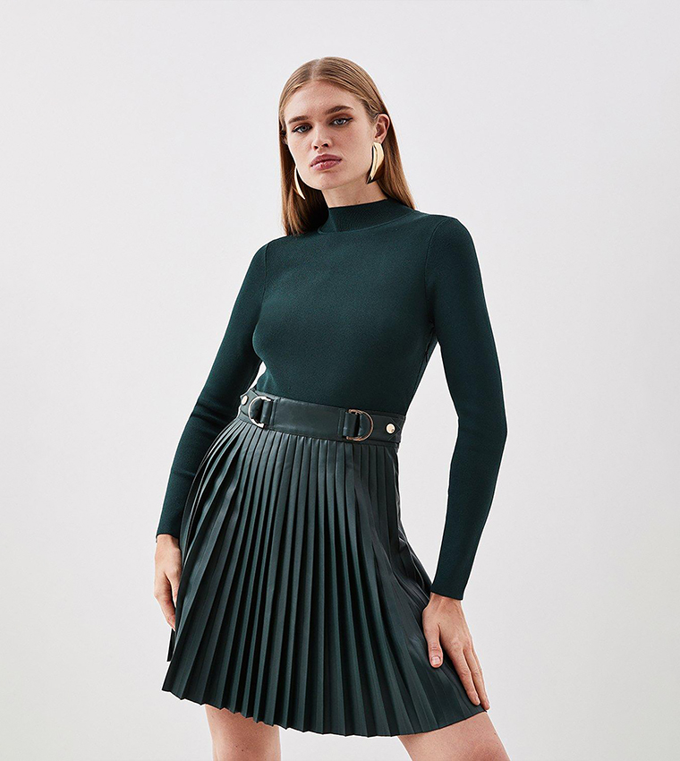 karen millen knitted skater dress Buy Karen Millen Viscose Blend Crew Neck Knitted Skater Mini Dress In  COBALT