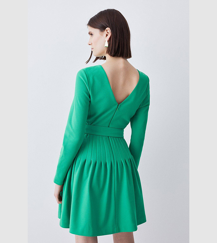 Buy Karen Millen Long Sleeve Pleated Figure Form Crepe Mini Dress In Green | 6thstreet Bahrain Buy Karen Millen Long Sleeve Pleated Figure Form Crepe Mini Dress In Green | 6thstreet Bahrain