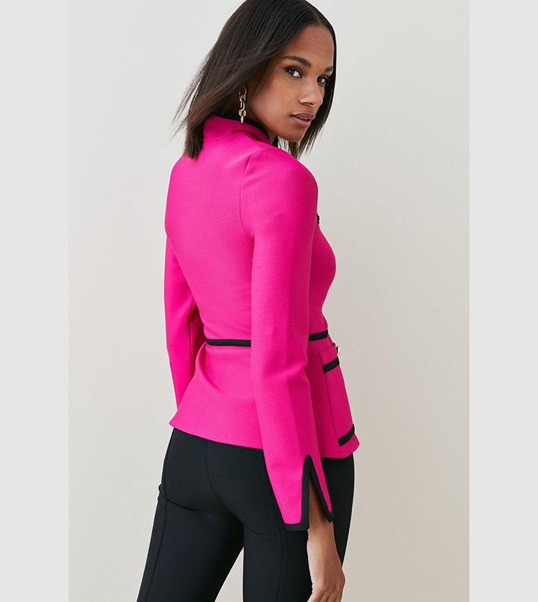 Contrast Piping Bandage Jacket