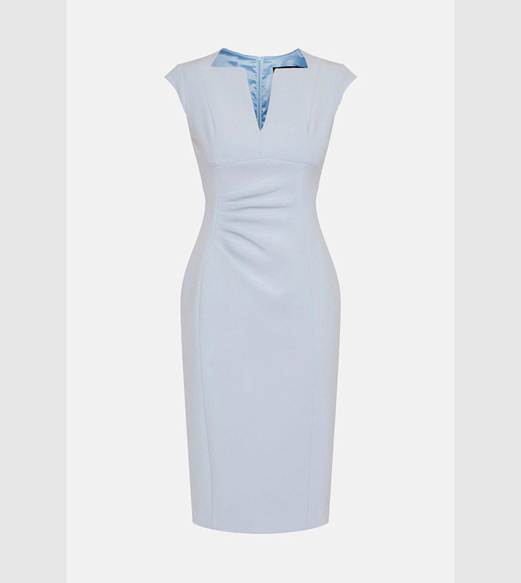 Buy Karen Millen Compact Stretch Envelope Neck Pencil Midi Dress In ...