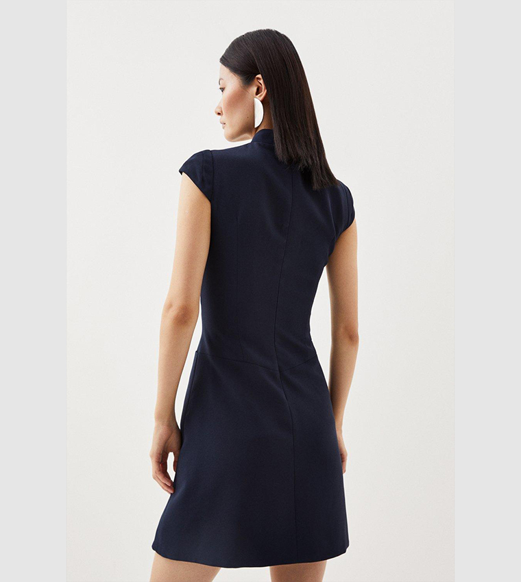 Buy Karen Millen Military Tailored Mini Dress In Navy 6thstreet Qatar