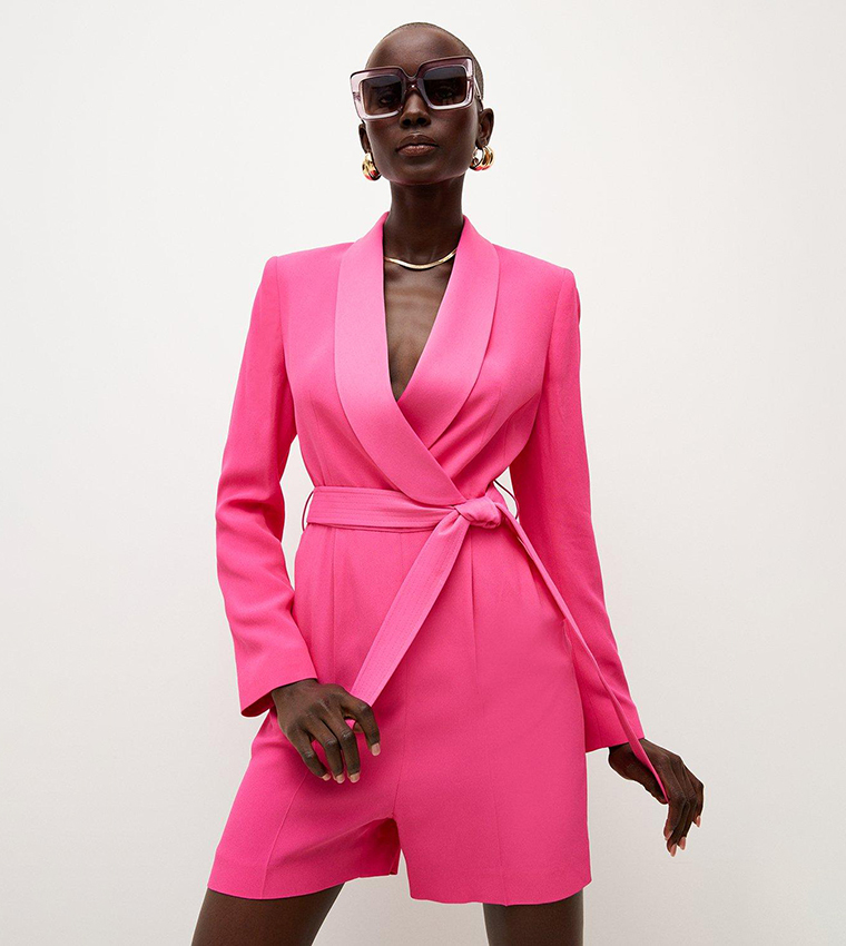 Buy Karen Millen Tuxedo Wrap Romper In Pink 6thStreet Kuwait