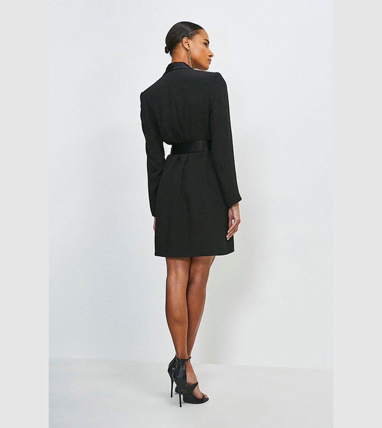 asymmetric tuxedo dress Alloy Apparel Tall Adrianna Tuxedo Dress for Women in Black Size XS main image 1