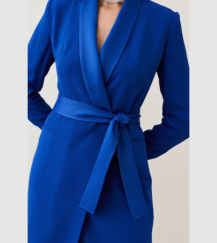 Buy Karen Millen Tuxedo Wrap Mini Dress In COBALT 6thStreet Oman