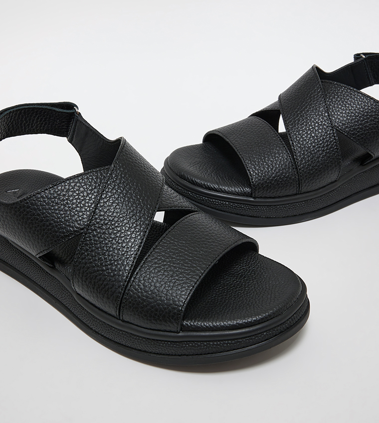 Buy Aldo Textured Open Toe Arabic Sandals In Black | 6thStreet UAE