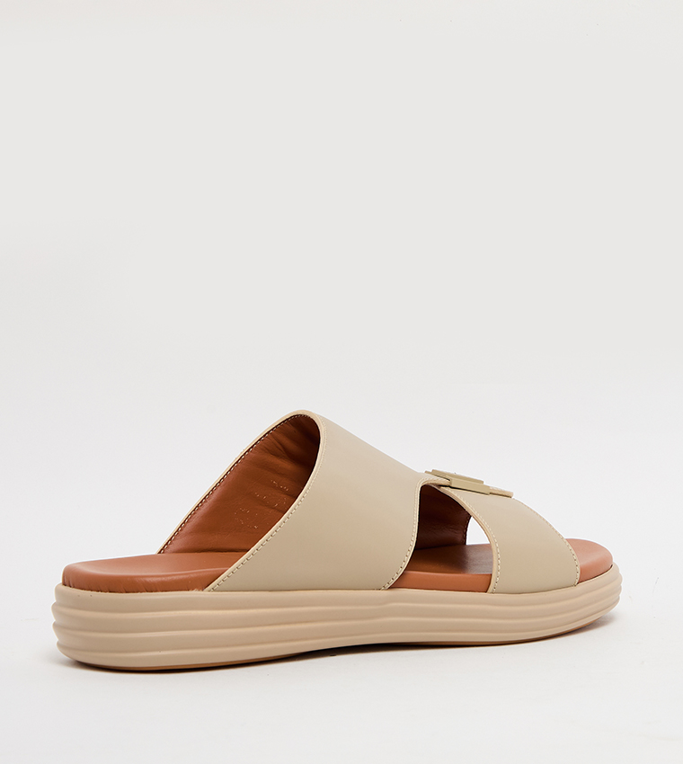 Textured Open-Toe Arabic Sandals