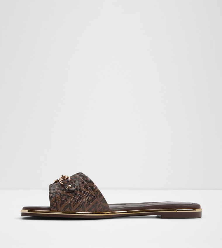 ALAMASSI Open Toe Flat Sandals