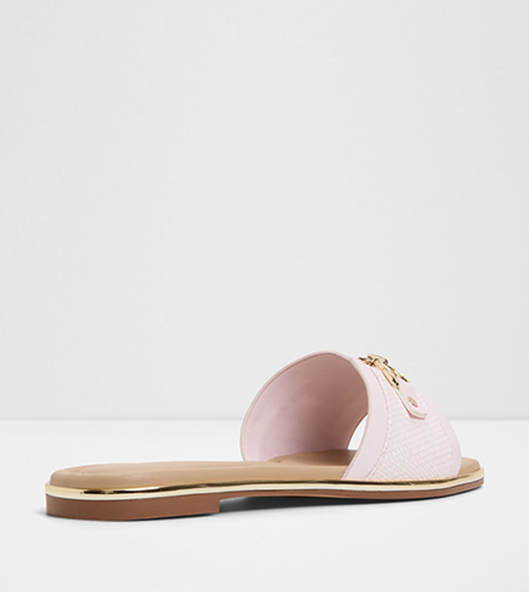 ALAMASSI Metal Accent Slide Sandals