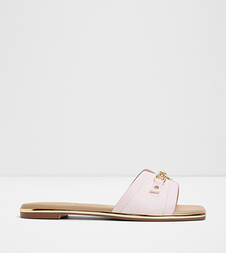 ALAMASSI Metal Accent Slide Sandals