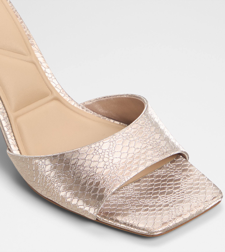 ALATHIA Textured Heeled Sandals