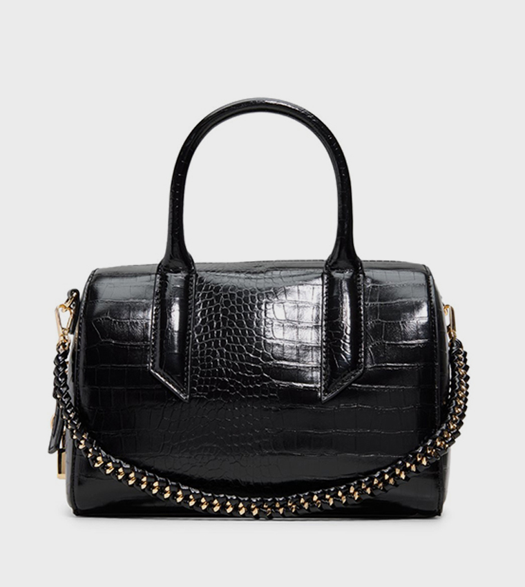 ALBALAEREL Croc Textured Zippered Satchel Bag