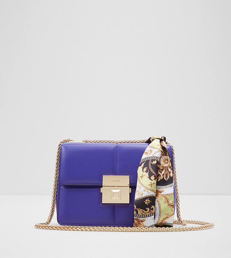 Buy Aldo ALBONNON Sling Bag With Printed Scarf In Purple