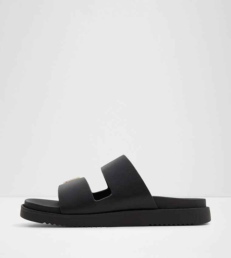 ALESSIE Metal Accent Open Toe Sandals