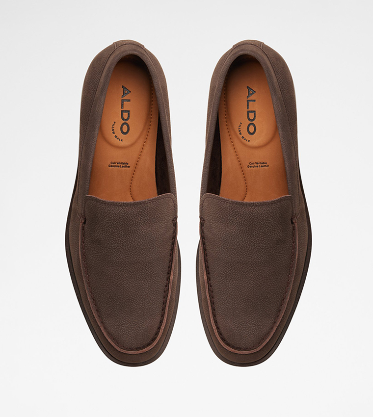 ALFONSO Solid Almond Toe Loafers