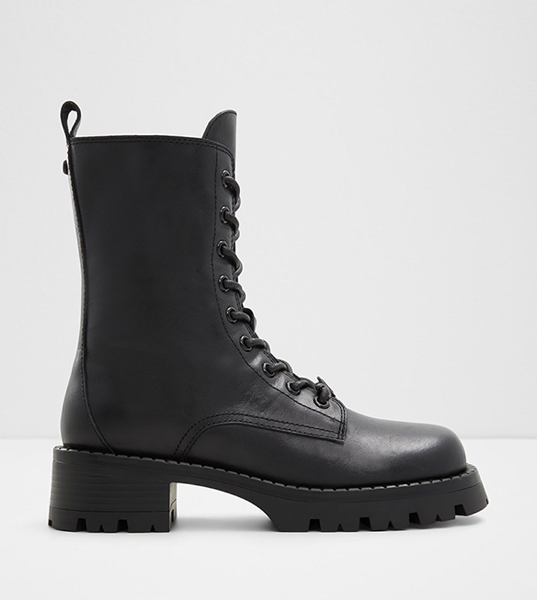 Buy Aldo ALLEA Lace Up Calf Boots In Black 6thStreet Bahrain