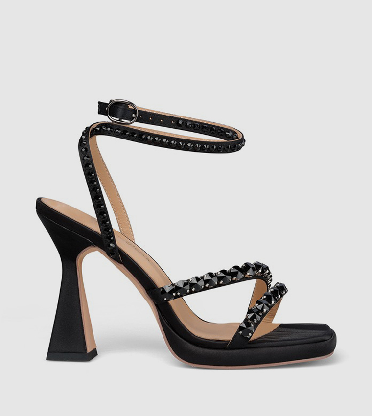 STRUISE Embellished Ankle Strap Heel Sandals