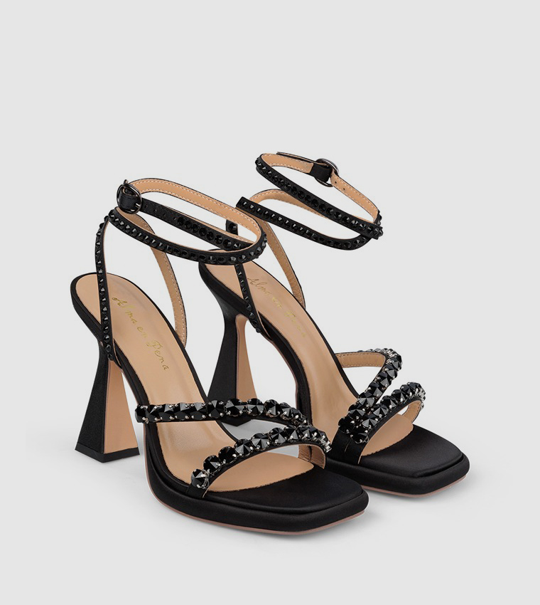 STRUISE Embellished Ankle Strap Heel Sandals