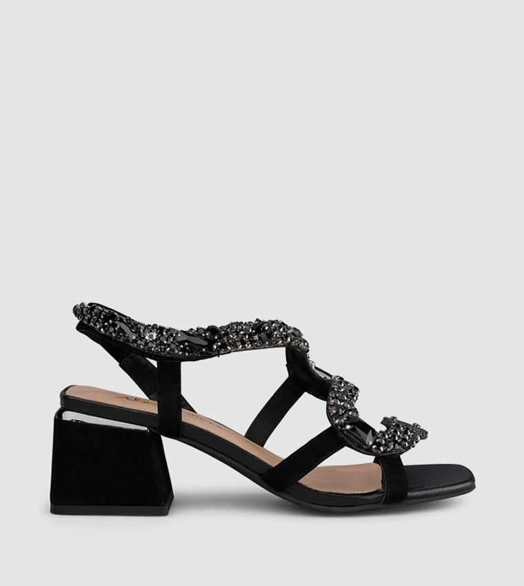 MILE Embellished Block Heel Sandals