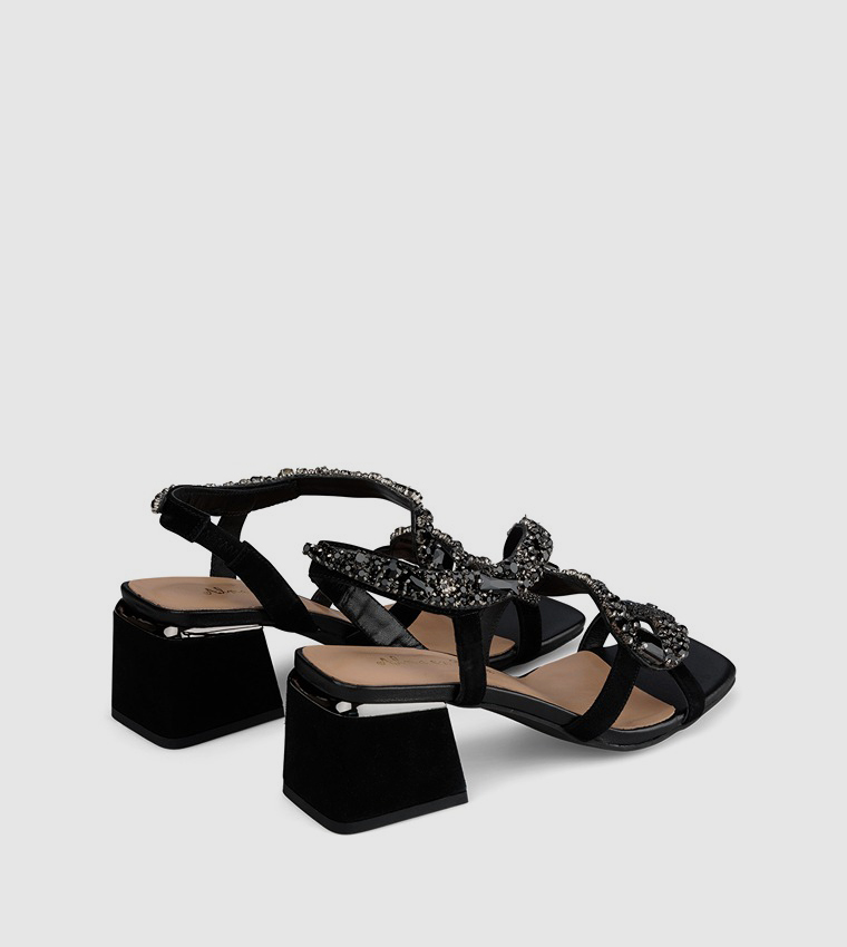 MILE Embellished Block Heel Sandals