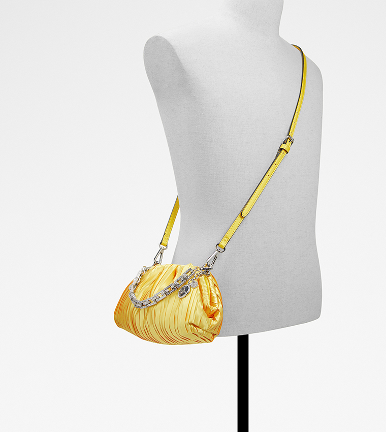 Buy Aldo ALMASA Pleated Clutch With Sling In Yellow 6thStreet Kuwait