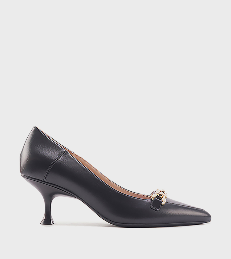 ALTAN Metal Detail Pointed Toe Pumps