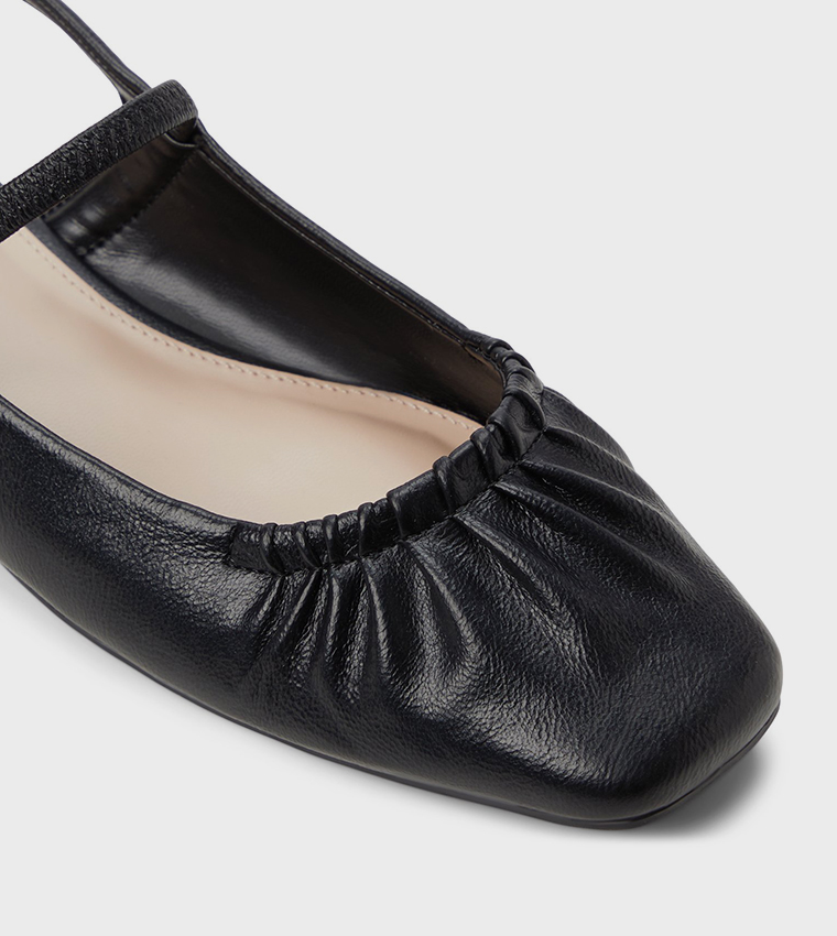 ALYSSAH Ruched Slingback Flats