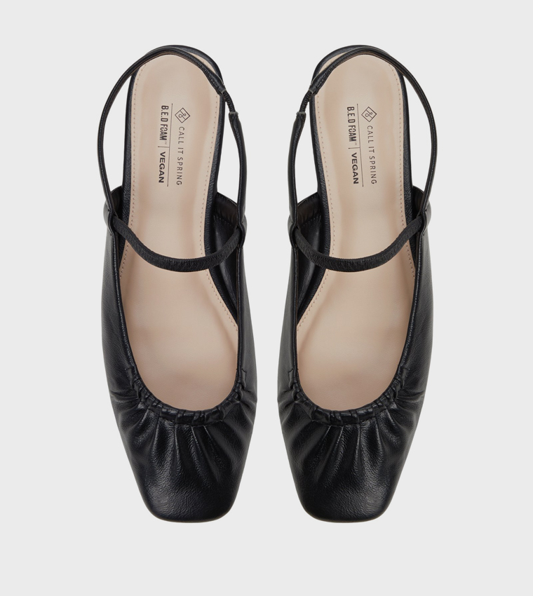 ALYSSAH Ruched Slingback Flats