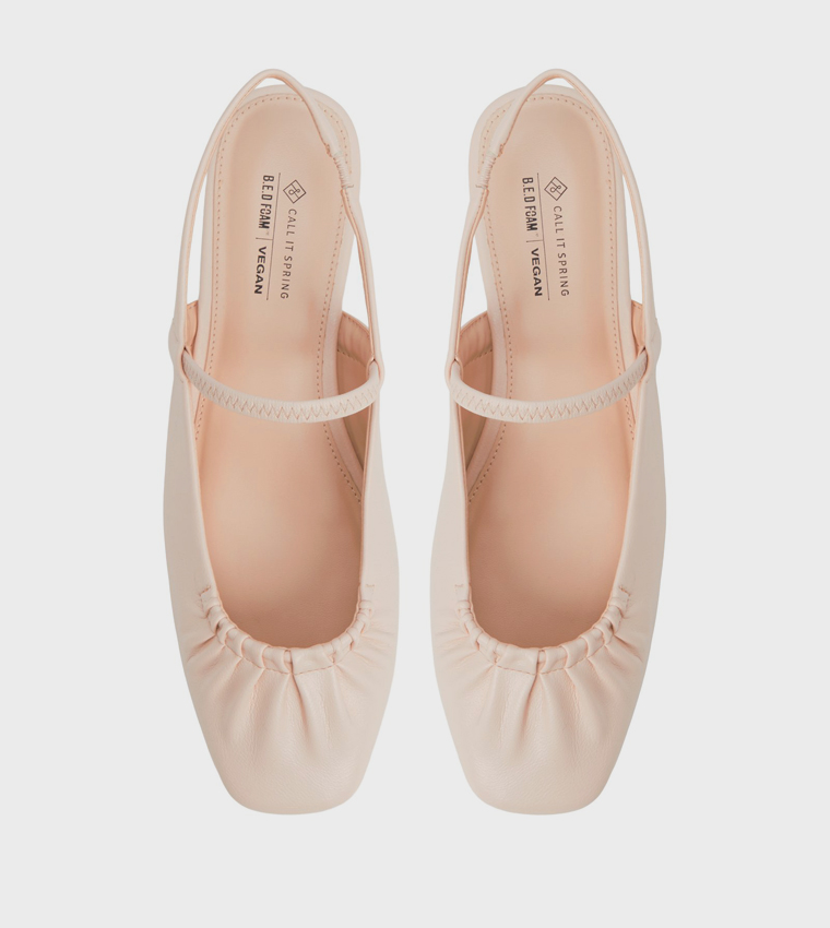 ALYSSAH Ruched Slingback Flats