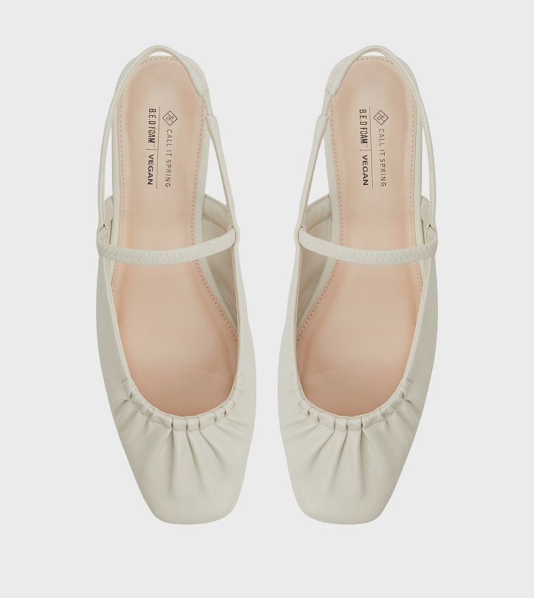 ALYSSAH Ruched Slingback Flats