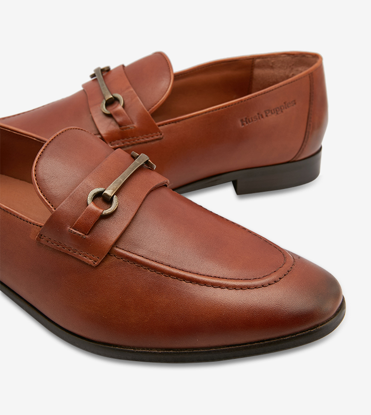 Saddle Penny Flat Heel Round Toe Loafer - Brown