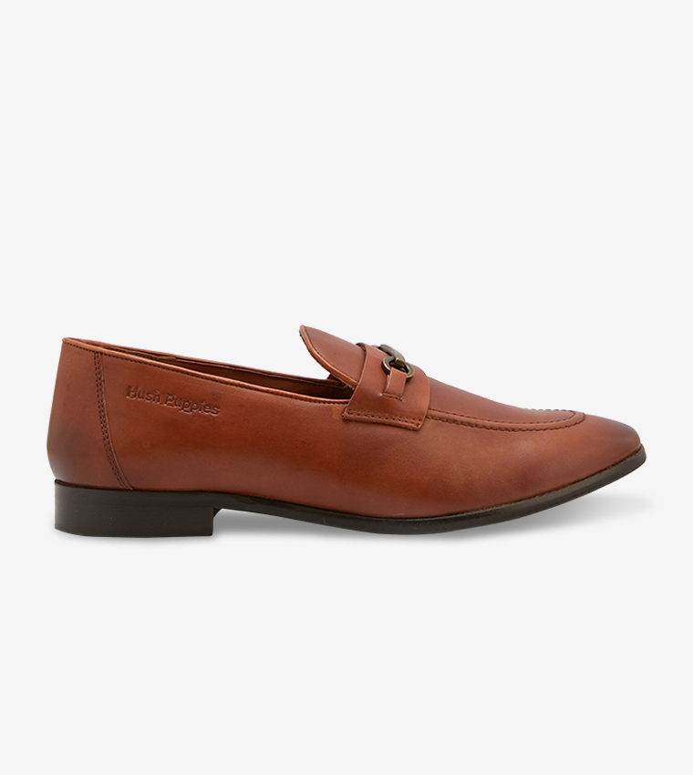 Saddle Penny Flat Heel Round Toe Loafer - Brown