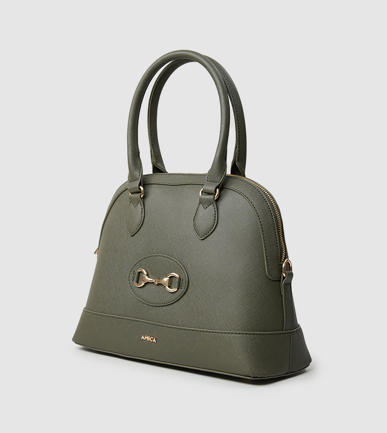 Evita Metal Accent Handheld Bag