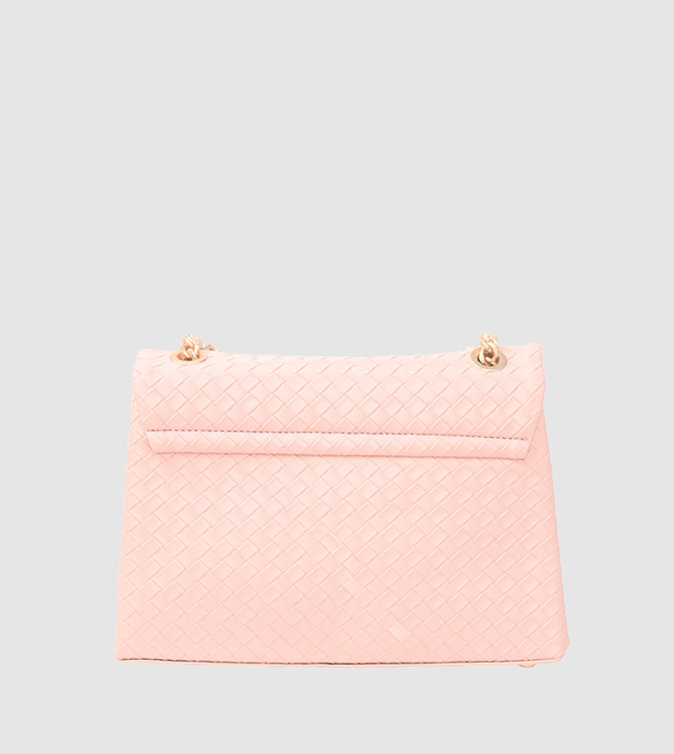 Weaved Zippered Crossbody Bag