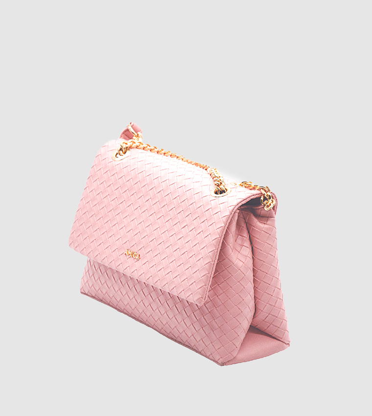 Weaved Zippered Crossbody Bag