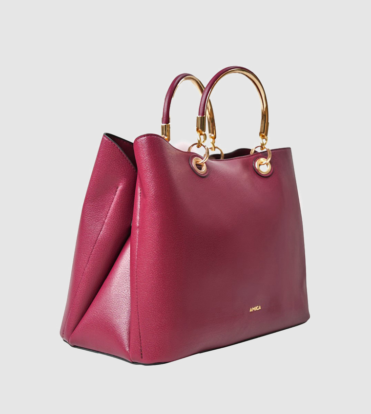 Emilia Zippered Satchel Handbag