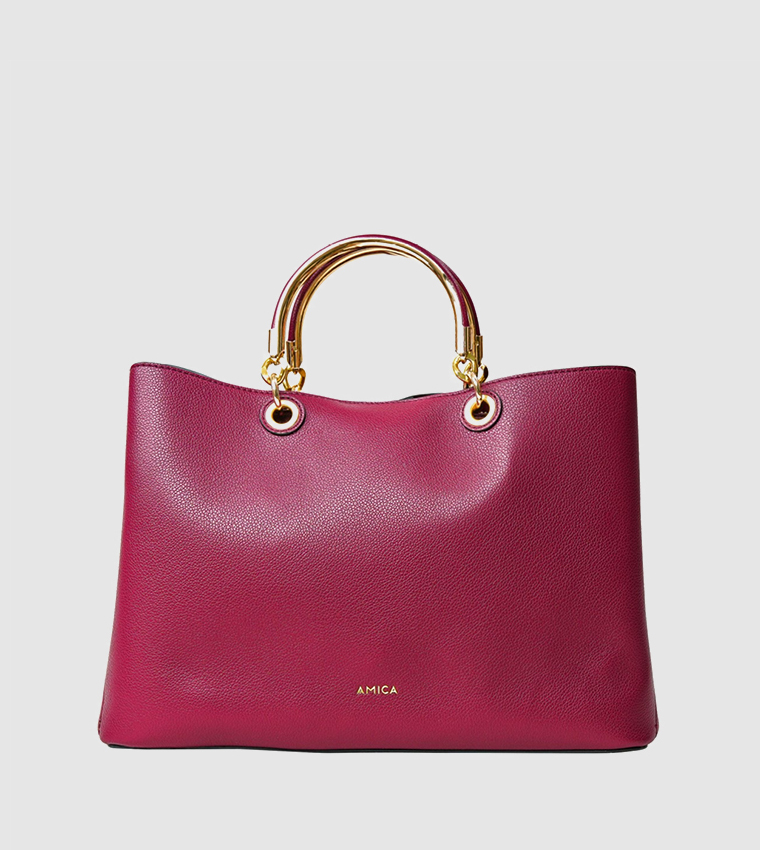 Emilia Zippered Satchel Handbag