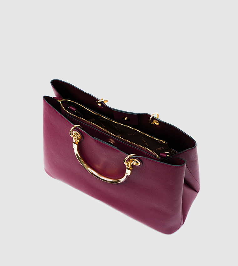 Emilia Zippered Satchel Handbag