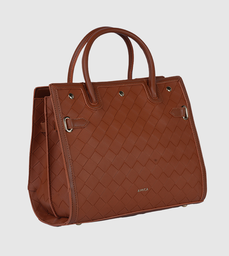 MAKEDA Textured Satchel Bag