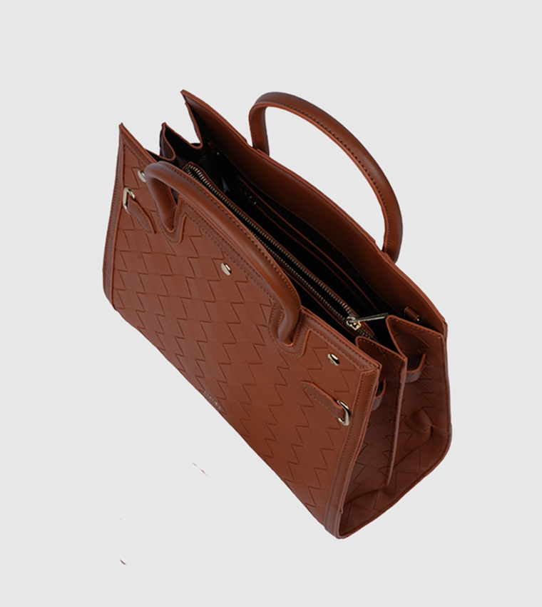 MAKEDA Textured Satchel Bag