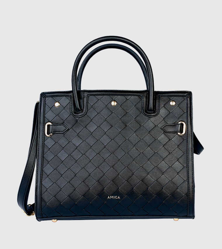 MAKEDA Textured Satchel Bag