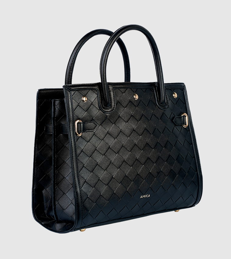 MAKEDA Textured Satchel Bag