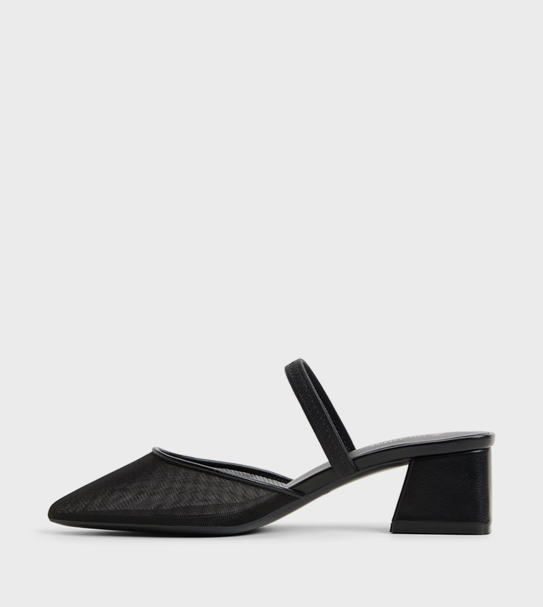 AMARAE Pointed Toe Block Heel Pumps