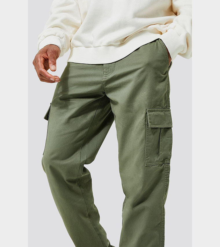 Twill Cargo Straight Fit Trousers