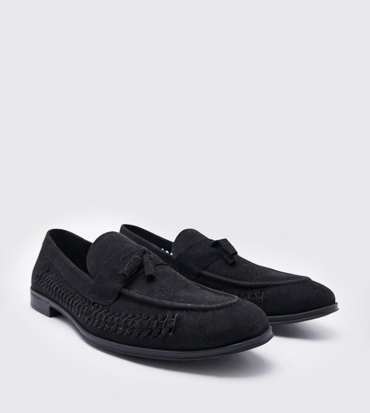Faux Suede Weave Loafers