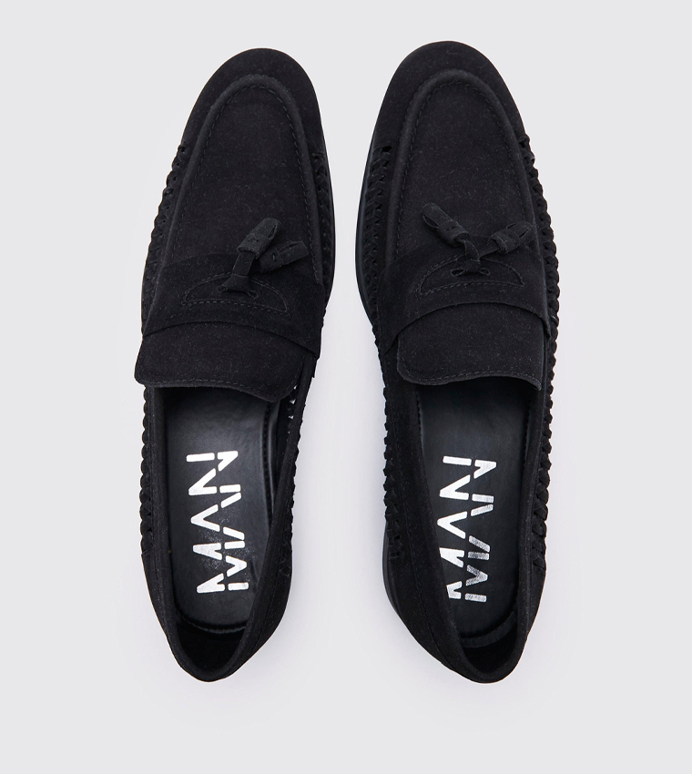 Faux Suede Weave Loafers