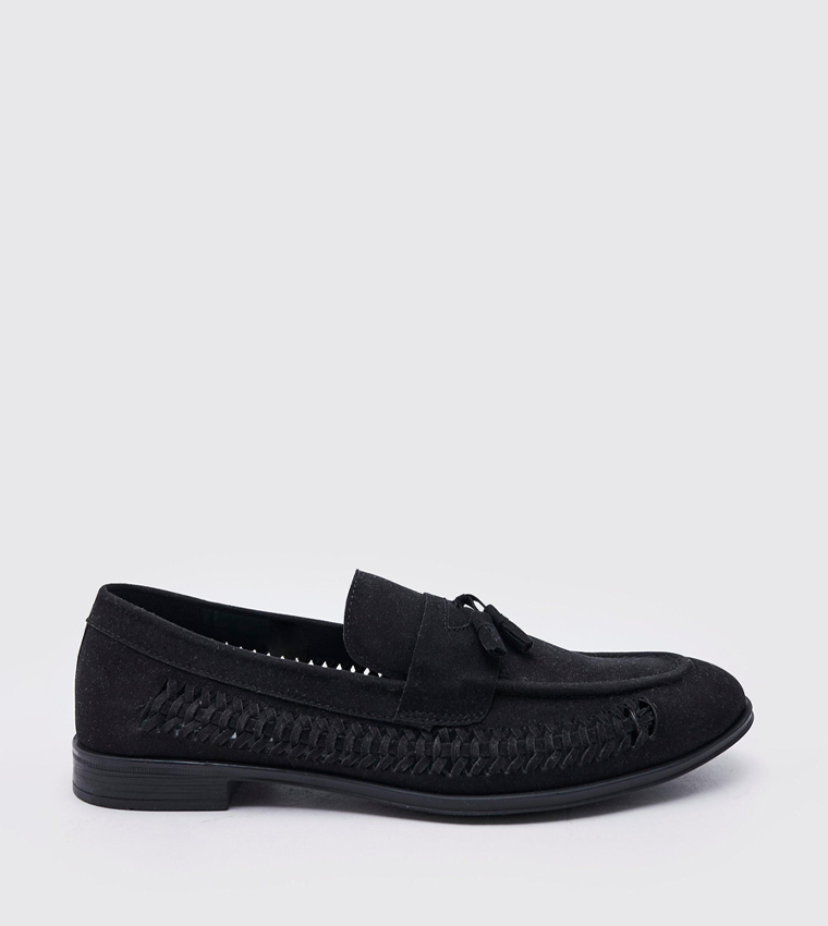 Faux Suede Weave Loafers